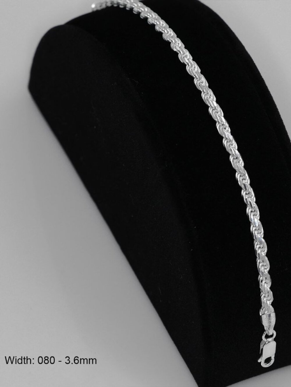 925 Sterling Silver Rope Chain Bracelet 7 - 9 Inches